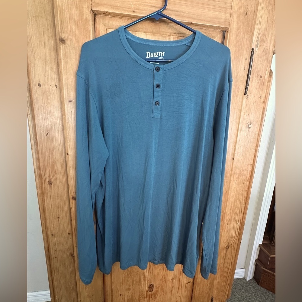 Duluth Trading Company Henley Like New Cool Blue Size XL Classic